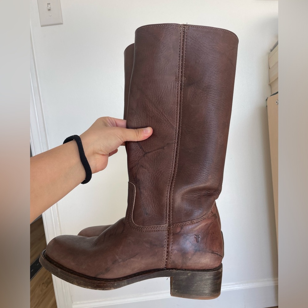 Frye chocolate brown leather boots!!
